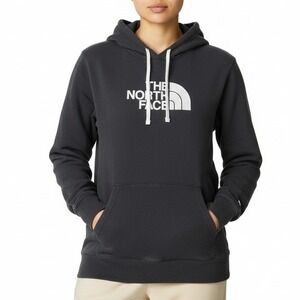 The North Face Black Pullover Hoodie Logo Front Warm Fleece Lined XXL